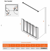 AKW Silverdale Option NW Shower Screens 1500mm Wide x 900mm High - Frosted (91180NSF)