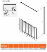 AKW Silverdale Option NW Shower Screens 1300mm Wide x 900mm High - Frosted (91178NSF)