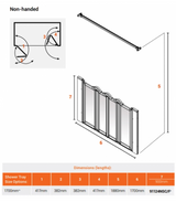 AKW Silverdale Option N Shower Screens 1700mm Wide x 900mm High - Frosted (91124NSF)