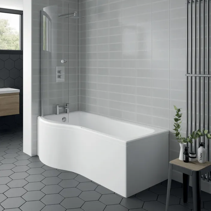 Kartell K-VIT Oblique P-Shaped Shower Bath Front Panel 1700mm (BAT162OB)