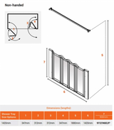 AKW Silverdale Option N Shower Screens 1420mm Wide x 900mm High - Frosted (91121NSF)