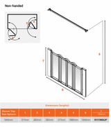 AKW Silverdale Option N Shower Screens 1300mm Wide x 750mm High - Frosted (91111NSF)