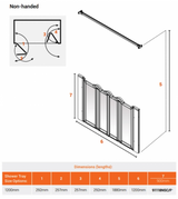 AKW Silverdale Option N Shower Screens 1200mm Wide x 900mm High - Frosted (91118NSF)