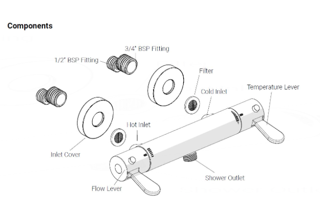 AKW Arka Care Thermostatic Mixer Shower (25420CH)