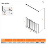 AKW Option NW Shower Screens 1600mm Wide x 750mm High (91323N)