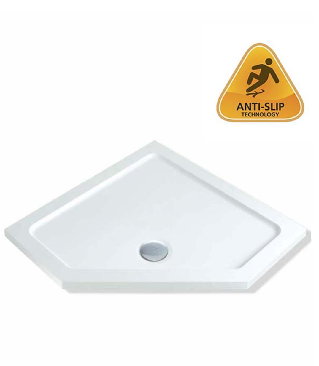 MX Stone Resin Pentangle Anti Slip Shower Tray 900x900mm White (ASUAN)