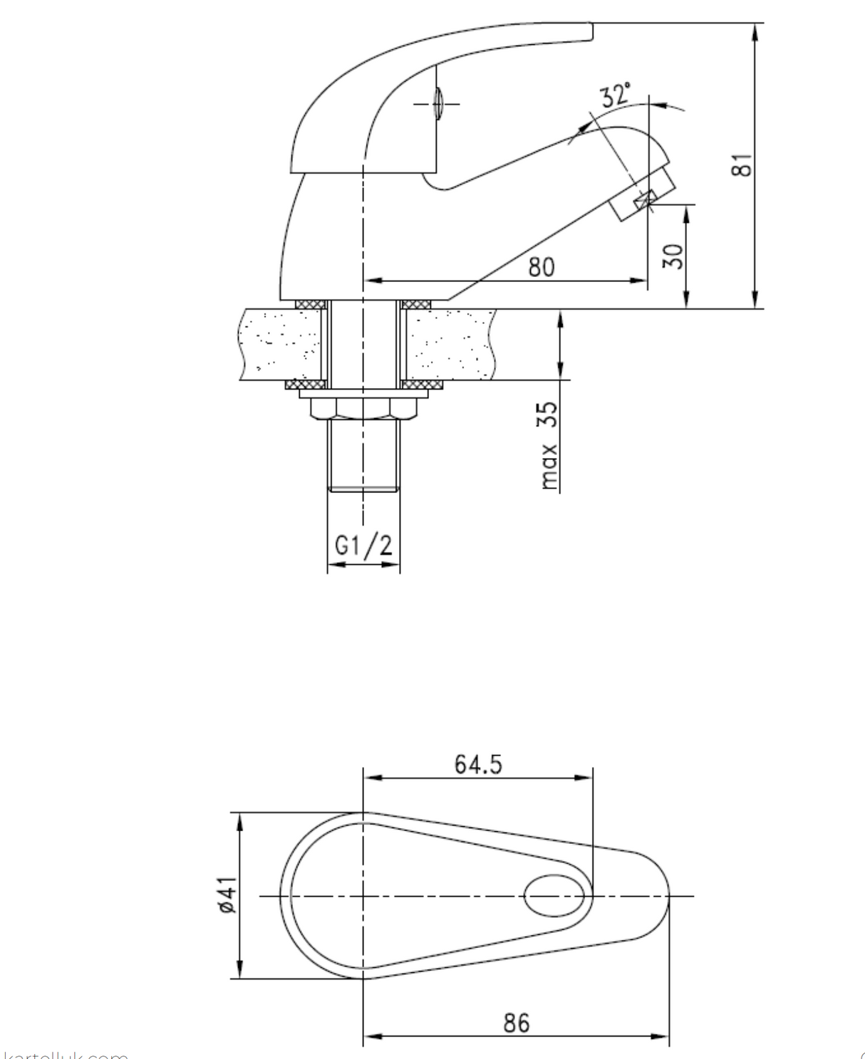Kartell K-VIT G4K 1/2" Basin Taps (Pair) Chrome (TAP114G4K)