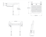 AKW 4000 Series Advanced Wall Mounted Fold Up Blue Padded Seat With Support Legs (04070P)