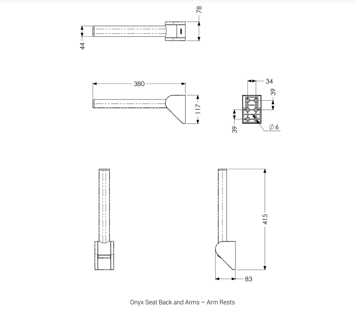AKW Onyx Shower Seat With Back, Arms & Adjustable Leg - White (02811WH-LS)