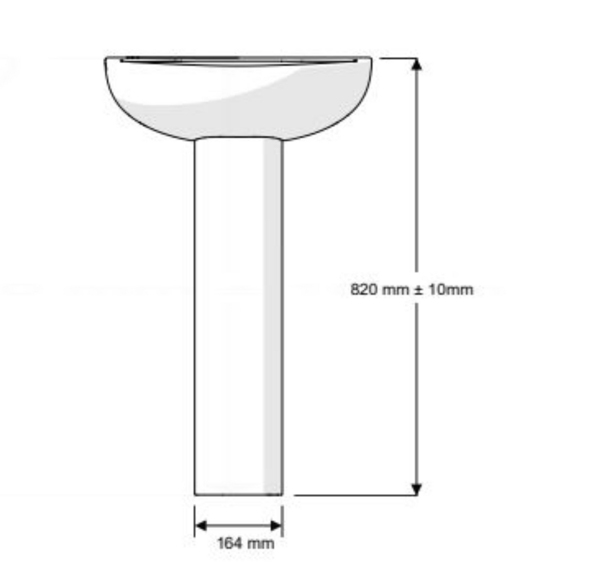 AKW Navlin Wash Basin 550mm 1 Tap Hole (23580)
