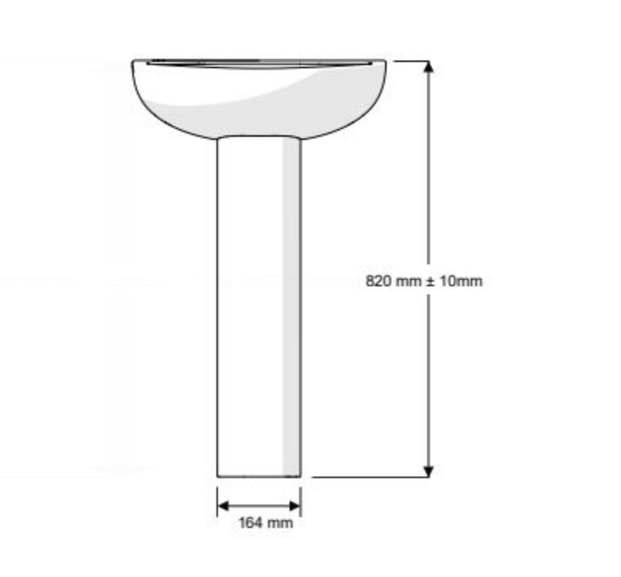 AKW Navlin Wash Basin 550mm 2 Tap Hole (23581)