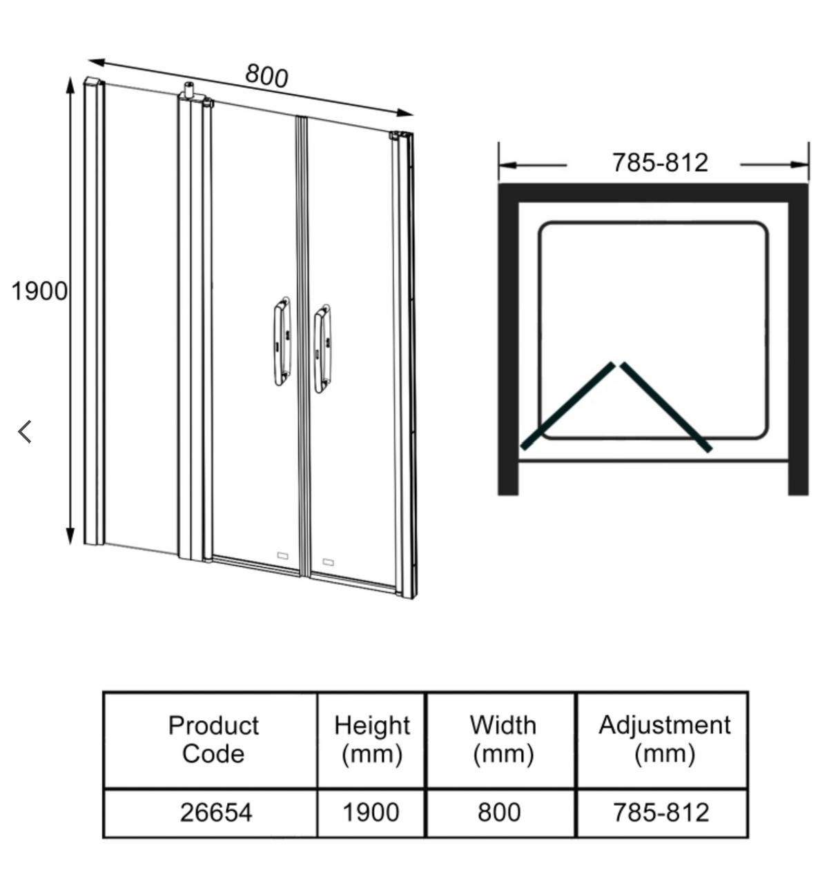 AKW Larenco Full Height Saloon Doors 800mm (26654)