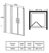 AKW Larenco Full Height Saloon Doors 1000mm (26656)