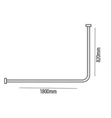 AKW L Shaped Curtain Rail 1800x820mm (24039)