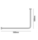 AKW L Shaped Curtain Rail 1000x1000mm (24043)