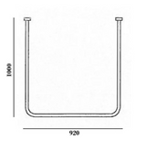 AKW U Shaped Curtain Rail 1000x920x1000mm (24217)