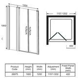 AKW Larenco Alcove Saloon Door Extended 1200mm (400+800) (26975)