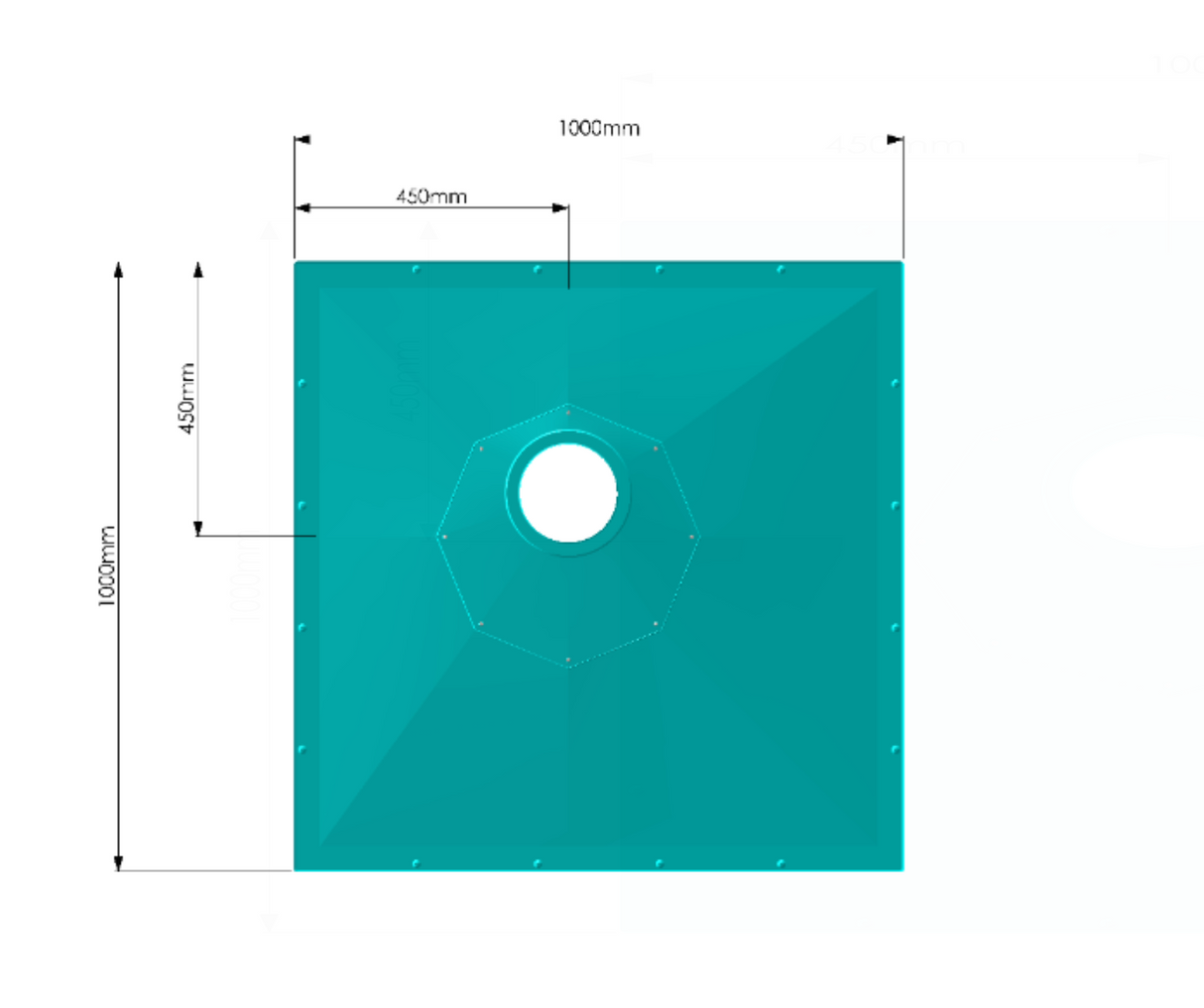 AKW Tuff Form8 1000 × 1000mm Wet Room Former Without Waste – (21131)
