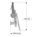 AKW 1000 Series Compact Wall Mounted Fold Up Blue Padded Shower Seat with Back and Arms (01123)
