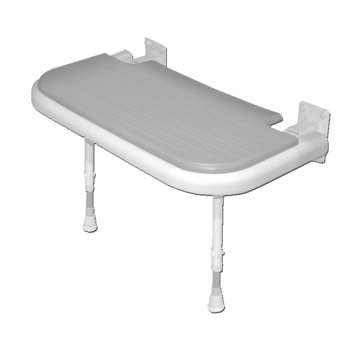 AKW 4000 Series Large Extra Wide Grey Padded Fold-Up Shower Seat with Legs (04570P)