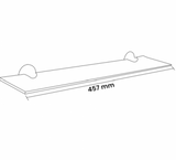 AKW Glass Shelf 457mm – Stainless Steel, 6mm Toughened Glass (03SS-SH457)