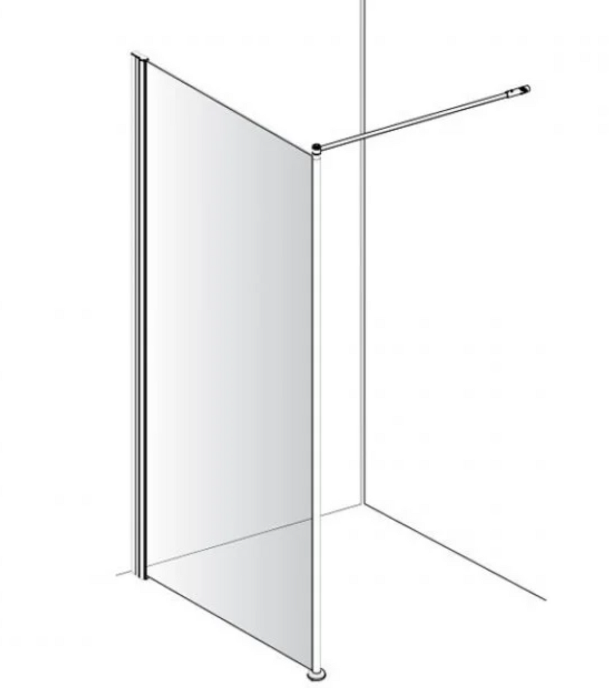 AKW Level Best Option GA Full Height Glass Screen 1000mm Black (LB00218BK)