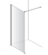 AKW Level Best Option GA Full Height Glass Screen 1000mm Black (LB00218BK)