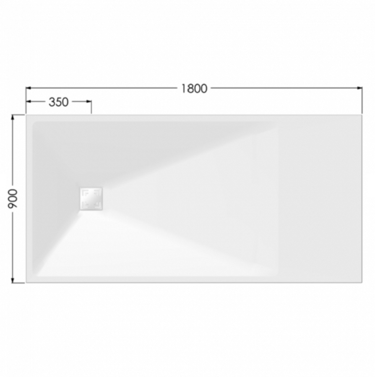 AKW Onyx Exclusif Shower Tray 1800x900mm White (12837WH)