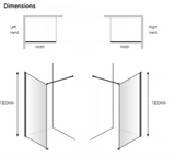 AKW Level Best Option GA Full Height Glass Screen 900mm Black (LB00217BK)