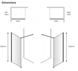 AKW Level Best Option GA Full Height Glass Screen 900mm Chrome (LB00217)