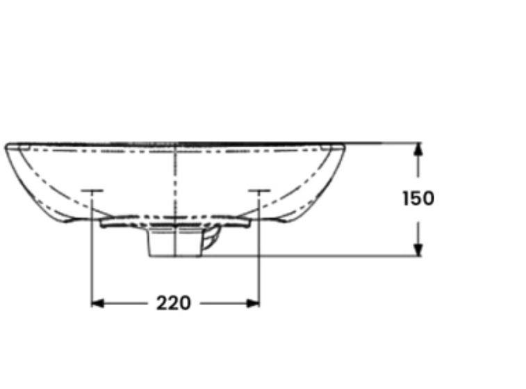 AKW Livenza Plus Sanitaryware Washbasin 450mm, 500mm and 550mm Two Tap Hole (23912)(23913)(23914)
