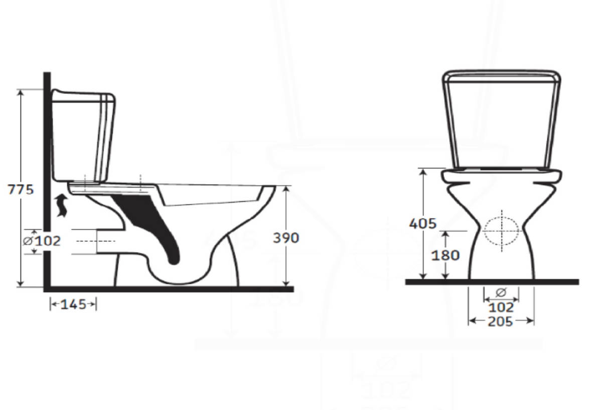 AKW Livenza Sanitaryware - Cistern and Flush Mechanism (23502)