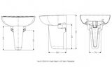 AKW Navlin Wash Basin 500mm 1 Tap Hole (23578)