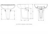 AKW Navlin Wash Basin 500mm 2 Tap Hole (23579)