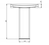 AKW Onyx Compact Fold-Up Shower Seat With Leg - Black (02802BK-LS)