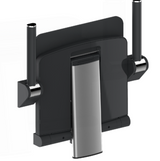AKW Onyx Compact Shower Seat With Back, Arms & Leg - Black (02804BK-LS)