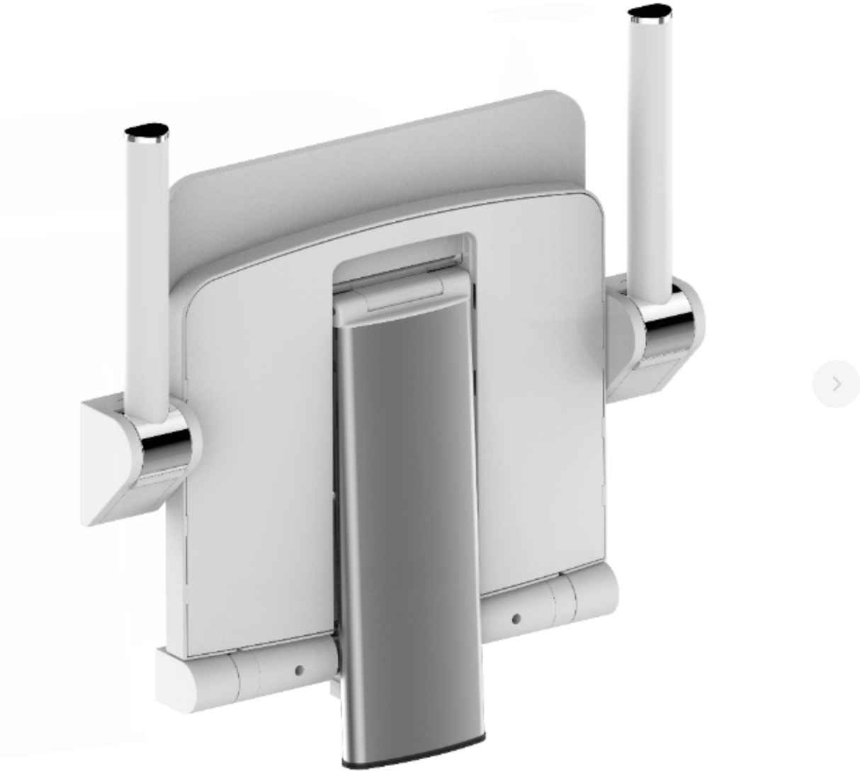 AKW Onyx Compact Shower Seat With Back, Arms & Leg - White (02804WH-LS)