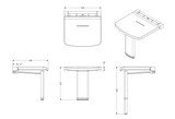 AKW Onyx Fold Up Shower Seat with Adjustable Leg -White (02810WH-LS)