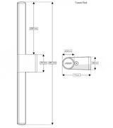 AKW Onyx Towel Rail White and Chrome (23686)