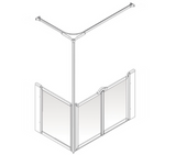 AKW Option C Shower Screens 1200x650mm Right Hand - 750mm High (91029R)
