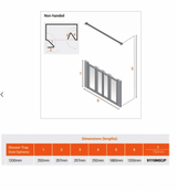 AKW Silverdale Option N Shower Screens 1200mm Wide x 750mm High - Frosted (91110NSF)