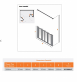 AKW Silverdale Option N Shower Screens 1300mm Wide x 750mm High - Clear (91111NSC)