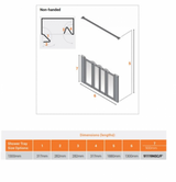 AKW Silverdale Option N Shower Screens 1300mm Wide x 900mm High - Clear (91119NSC)
