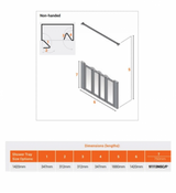 AKW Silverdale Option N Shower Screens 1420mm Wide x 750mm High - Clear (91113NSC)