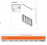 AKW Silverdale Option N Shower Screens 1500mm Wide x 750mm High - Clear (91114NSC)