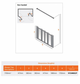 AKW Silverdale Option N Shower Screens 1700mm Wide x 900mm High - Frosted (91124NSF)