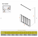 AKW Silverdale Option NW Shower Screens 1300mm Wide x 750mm High - Clear (91179NSC)