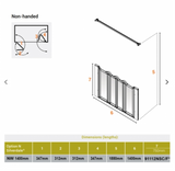 AKW Silverdale Option NW Shower Screens 1400mm Wide x 750mm High - Clear (91112NSC)