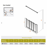 AKW Silverdale Option NW Shower Screens 1400mm Wide x 900mm High - Clear (91120NSC)