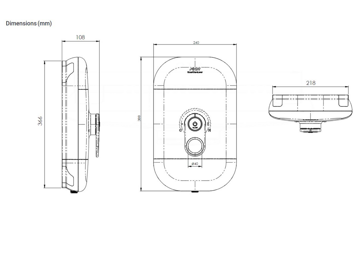 AKW SmartCare Lever White 8.5kw with Care Accessory Kit (29090CGR)
